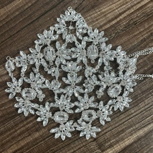 Crystal Full Face Mask Women Halloween Mask Masquerade Rhinestone Face Jewelry - Picture 7 of 8